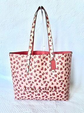 Coach Pink Floral Printed Tote